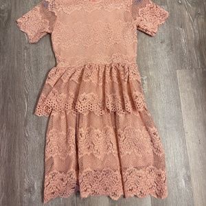 Pretty rosy pink floral dress